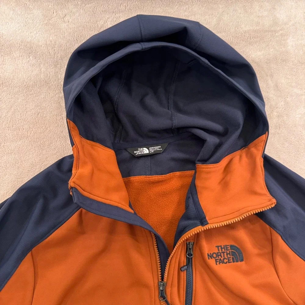 North Face Tenacious Hybrid Hoodie Softshell Orange Navy Gorpcore Outdoor Sz L